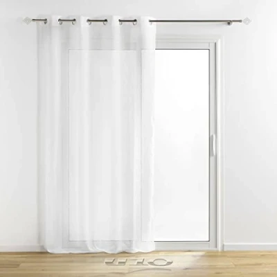Imagen de Douceur d&#039;Intérieur Visillo, Blanco, Plateado, 140 x 240 cm