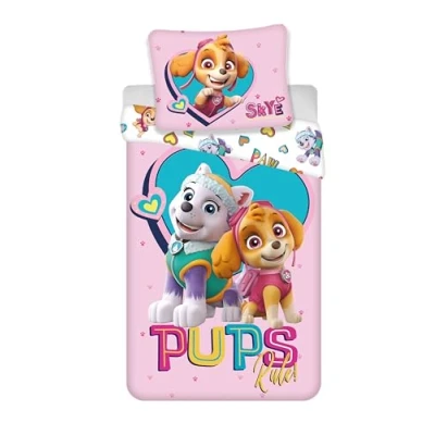 Imagen de Brandmac Paw Patrol Stella and Everest Juego de Ropa Cama, 100% algodón, Funda nórdica 140x200 cm + Almohada 40x60