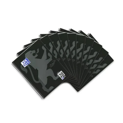 Imagen de Oxford Touch Cuaderno de notas (A4, cuadriculado, 80 hojas, 10 unidades), color negro