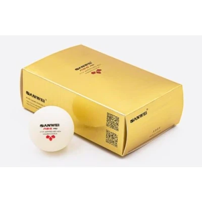Imagen de Sanwei 3 Star ABS Pelotas de tenis mesa profesionales, paquete 6, color blanco, aprobadas por la ITTF