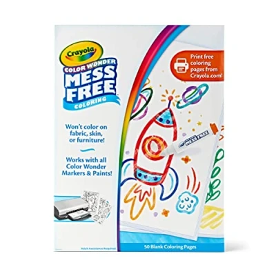 Imagen de Crayola color Wonder páginas para colorear sin desorden (50 unidades), crea tus propias colorear, repuesto de en blanco, relleno calcetines niños pequeños, más 3