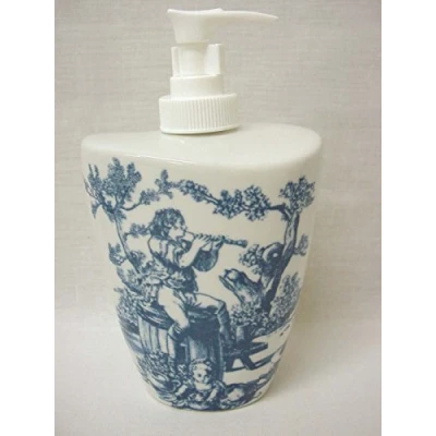 Imagen de DOSIFICADOR DISPENSADOR JABON BAÑO Curva 350ML Porcelana Clasico Azul