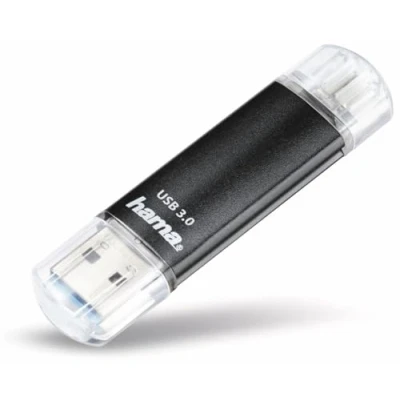 Imagen de Hama Laeta Twin Memoria USB 3.0 de 16 GB (Micro USB, OTG, 45 MB/s), Color Negro