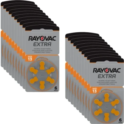 Imagen de 120 Pilas auditivas Rayovac 13 Extra Advanced/Pila auditiva PR48 / para audífonos 13AE,A13,DA13,P13,PR13H