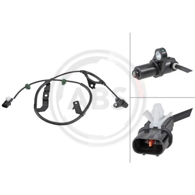 Imagen de A.B.S. 31911 sensor de ABS pasivo 900 negro MITSUBISHI: L200 / Triton IV Pick up, Camión plataforma Chasis