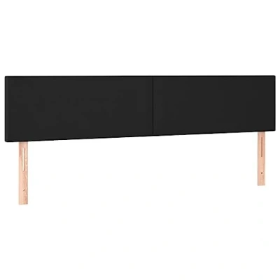 Imagen de vidaXL Cabecero con Luces LED de Cama Cabezal Tapizado para Matrimonio Mueble Dormitorio Interior Cuero Sintético Negro 160x5x78/88 cm