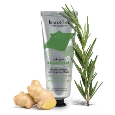 Imagen de Jean &amp; Len crema de manos Romero y Jengibre, con urea, cuidado para secas agrietadas, hidrata nutre intensamente, sin parabenos ni siliconas, tubo manos, vegano, 75 ml