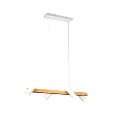 Imagen de Trio, Colgante, Marley 4xGU10, max.35,0 W Cuerpo: Metal, estera blanca A:80,0cm, L:20,0cm, A:150,0cm IP20,Sin bombilla,Regulable en altura