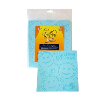 Imagen de Scrub Daddy Toalla húmeda, plumero multiusos para limpieza, limpiador veneciano y de madera, esponja estriada rejillas ventilación, radiador, zócalos, espejos, productos limpieza del hogar,