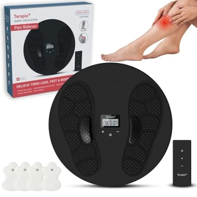 Imagen de TERAPIO Electro Estimulador Circulatorio. Masajeador de Pies, Piernas y Cuerpo. Aparato Masaje Médico Certificado para Mejorar la Circulación Sanguínea con Tecnologías TENS EMS.