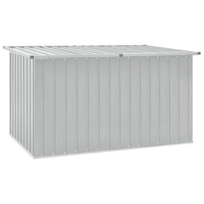 Imagen de vidaXL Caja de Almacenaje para Jardín, Baúl Cojines Almohadas Mantas, Cofre Herramientas, Porche Patio Terraza, Gris