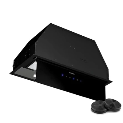 Imagen de Klarstein Ventimate Campana Integrada, 60cm Extractora con Control Táctil, 390 m3/h, Eficiencia Energética A+, Motor Silencioso, Luz LED, Filtro de Carbón para Recirculación, Negro