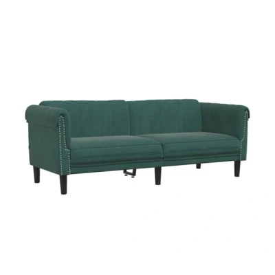 Imagen de vidaXL Sofá de 3 Plazas, Asiento Relax con Respaldo Reposabrazos, Sillón Tapizado Televisión, Mueble para Salón, Terciopelo Verde Oscuro