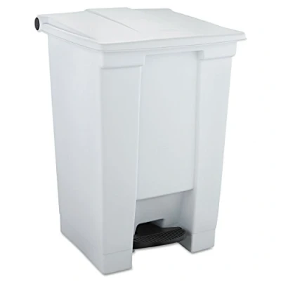 Imagen de Rubbermaid Commercial Products FG614400 WHT Cubo de Basura Rectangular, Plástico, Capacidad 45.4 L, Blanco