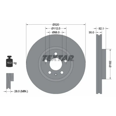 Imagen de TEXTAR PRO+ 92229305 Disco de freno AUDI: A5 B8 Coupé, A6 C7 Avant, Q5