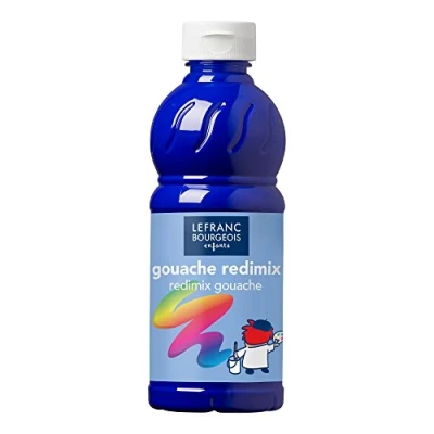 Imagen de Lefranc Bourgeois Educación, gouache líquida Redimix, témperas para niños, 500ML ultramar, pinturas niños y manualidades