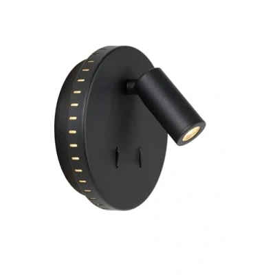 Imagen de Lucide Aplique de pared LED Bentjer 2 fuentes luz negro