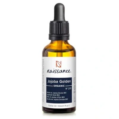 Imagen de Naissance Aceite De Jojoba Orgánico (No. 233) 50ml Sin Refinar Prensado En Frio Tratamiento 100% Natural Hidratante Para Cara, Pelo, Uñas, Barba, Cuerpo