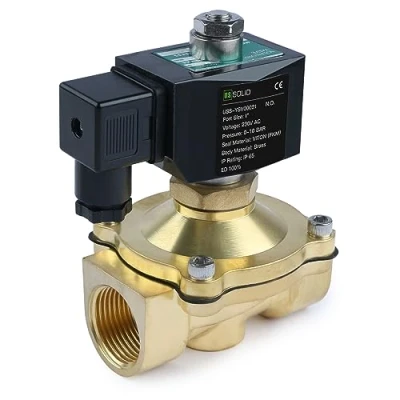 Imagen de U.S. Solid Solenoid válvula solenoide (latón, 1&quot;, 230 V CA, abierta, no 0 10 bar, de agua eléctrica para agua, aire, diésel, queroseno, gasolina)