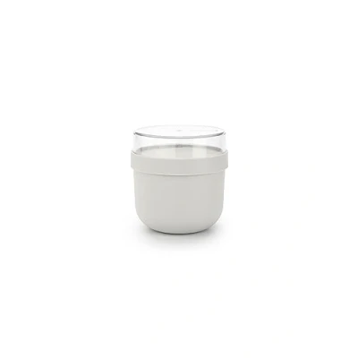 Imagen de Brabantia Make &amp; Take Bol de Desayuno 0.5L Con Compartimento A Rosca para Ingredientes (180 ml) Prueba Fugas Apto Congelador, Microondas Lavavajillas Gris claro