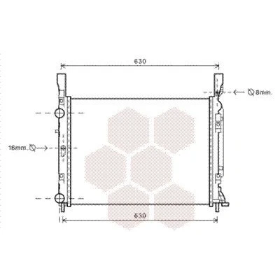 Imagen de VAN WEZEL 43002469 Radiador, refrigeración del motor Aluminio 560 420 26 Aletas unidas mecánicamente RENAULT: Kangoo II / Grand