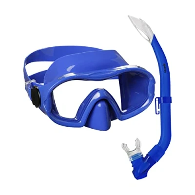 Imagen de Máscara y Tubo Niños Mares Aquazone Combo Blenny, Conjunto de Snorkel Niños, Unisex, Azul