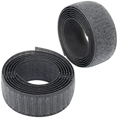 Imagen de AERZETIX C65949 Cinta/rollo de scratch 25mm 1 metro auto agarre organizador/sujetacables tira enganche bolsa prenda correa color: gris oscuro en poliamida y poliéster