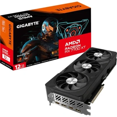 Imagen de Gigabyte Radeon RX 7700 XT GAMING OC Tarjeta gráfica de 12 GB GDDR6 192 bits, sistema refrigeración Windforce, placa trasera metal, DP 2.1, HDMI arquitectura AMD RDNA 3, GV R77XTGAMING