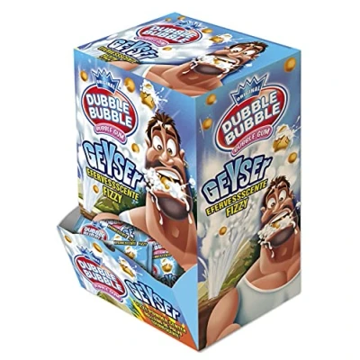 Imagen de DUBBLE BUBBLE GEYSER, chicle sabor naranja relleno de polvo efervescente Caja 200 unidades