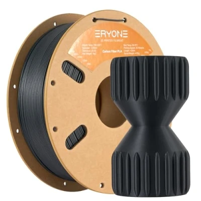 Imagen de ERYONE filamento PLA fibra di carbonio 1,75 mm, 3D Printer PLA, ± 0,03 1 kg/rocchetto, Nero