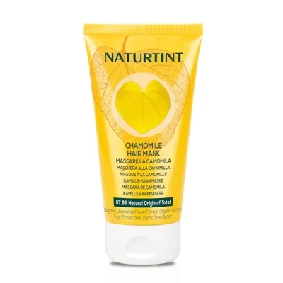 Imagen de Naturtint Mascarilla Camomila, Aclara Progresivamente el Cabello Rubio, Aporta Intensos Reflejos Dorados, Acondicionador y Desenredante, Anti frizz, 97,8% Ingredientes Naturales, 150ml