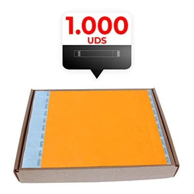 Imagen de MP Tyvek Pulseras 1000 unidades para Eventos, Color Naranja