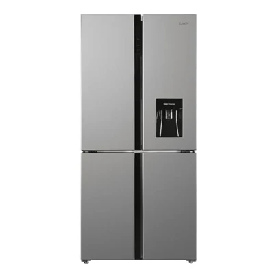 Imagen de Candy CQS5T918EWX1, Frigorífico Americano 4 puertas, AnchoxAlto 91x183cm, Capacidad 560L, Total No Frost Circle+, Dispensador Agua, 2 Cajones Verduleros, Control Digital, Iluminación LED, 37DB, Inox
