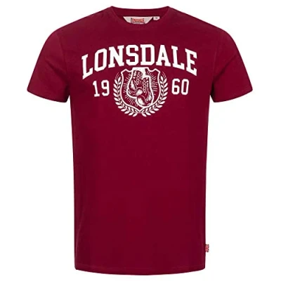 Imagen de Lonsdale Normale Passform Staxigoe Camiseta estampada, Hombre, Talla: 3XL, Oxblood white