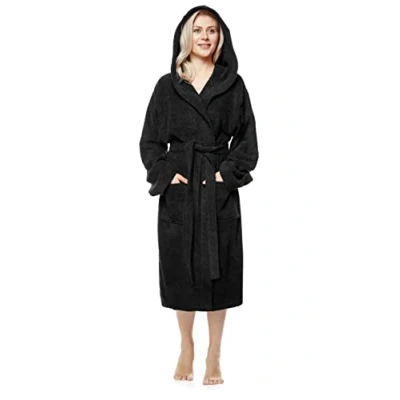 Imagen de Arus Albornoz con capucha para mujer, longitud normal, tamaño mujer: XL, unisex: L Negro