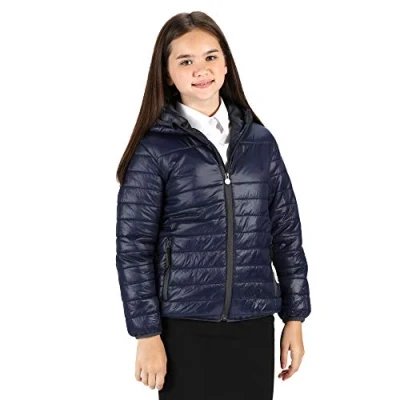 Imagen de Regatta Kids Stormforce Lightweight Water Repellent Insulated Compressible Hooded Jacket Baffled/Quilted Jackets, Unisex niños, Navy, 7 8