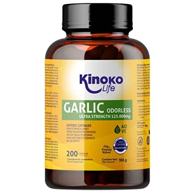 Imagen de AJO 125.000 mg (500:1 extracto). 200 cápsulas. NO REPITE.Sin OLOR.con Aceite de Oliva Virgen Liberacion Prologanda Alta Concentración Con 2500mcg Alicina Sin Gluten .No GMO