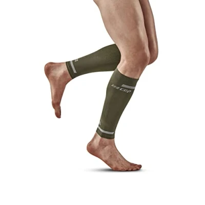 Imagen de CEP THE RUN COMPRESSION CALF SLEEVES para hombre Calentadores las piernas de compresión en verde oliva la activación muscular eficaz pantorrilla Talla
