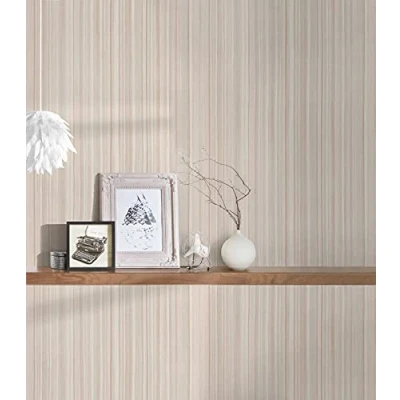 Imagen de A.S. Création 378173 Papel pintado, diseño de rayas, color beige, gris y blanco mate, textura beige
