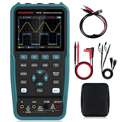 Imagen de Mini Osciloscopio Digital TFT de 3.5 &quot;, y Multímetro, Fuente Solo Canal, Función Calibración Automática, 7 Medidas Automáticas, Memoria