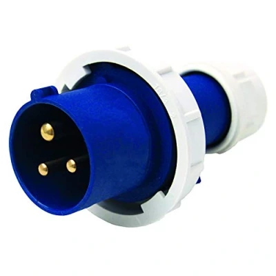 Imagen de Electraline 80849 Enchufe eléctrico industrial, IEC, 16A, 2P + T, 220V, IP67, Azul