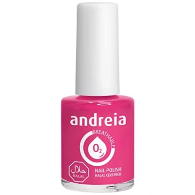 Imagen de Andreia Vernis Halal Esmalte de Uñas Vegano, Permeable y Transpirable que cumple con los requisitos Color B8 Rosa Sombras Roja