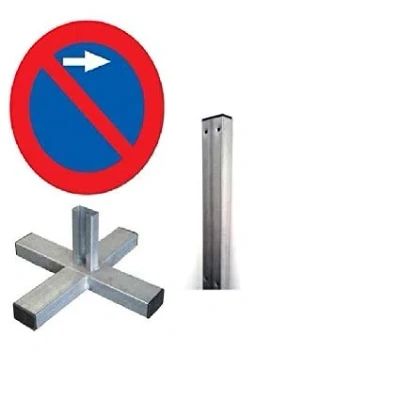 Imagen de Ferretelix, Señal Chapa plana R 308F Prohibido aparcar derecha con poste 1,5 m y cruceta