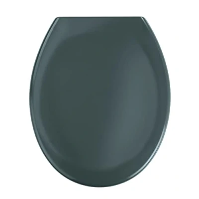 Imagen de Wenko Tapa de WC Ottana Gris Antibacteriano, Dispositivo automático Descenso, sujeción higiénica Acero INOX Fix Clip Oscuro