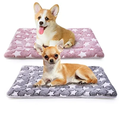 Imagen de MICOOYO Colchón de cama para jaula perro, tapete forro polar mascotas, lavable perros medianos, gatos, cachorros (M)