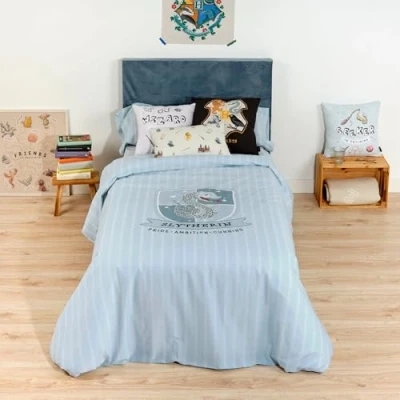 Imagen de BELUM Funda nórdica Harry Potter, con Botones 100% algodón Modelo Slytherin Sweet para Cama de 105 (180x220 cm)