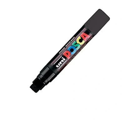 Imagen de Uni ball Posca PC 17K Rotulador permanente de punta ancha biselada (5 unidades), color negro