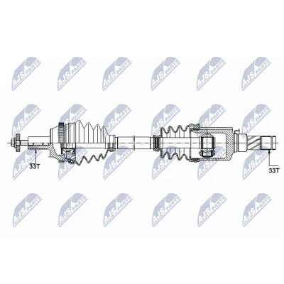 Imagen de NTY NPW ME 120 Árbol de transmisión Eje trasero izquierda 522, 58 SMART: Fortwo II Coupé
