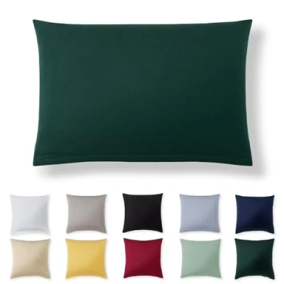 Imagen de Alreya Funda de Almohada 100% Algodón Jersey 40 x 60 cm Verde Bosque Cojín para Cama 40x60 sofá hipoalergénica