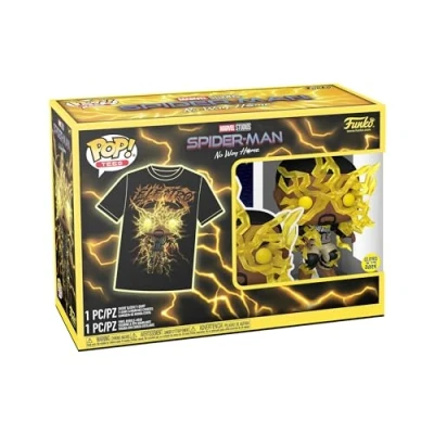 Imagen de Funko Pop! &amp; tee: Spider Man: NWH Electro Brilla en la Oscuridad Large (L) Marvel Camiseta, Franela Ropa con Figura de Vinilo Coleccionable Idea Regalo para Adultos Hombres